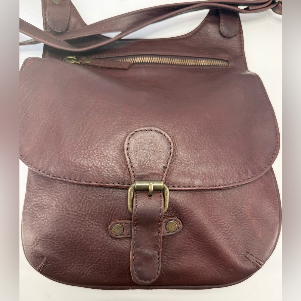 Fat Face Anna Chocolate Brown oiled Leather crossbody satchel  Bag - Picture 6 of 15